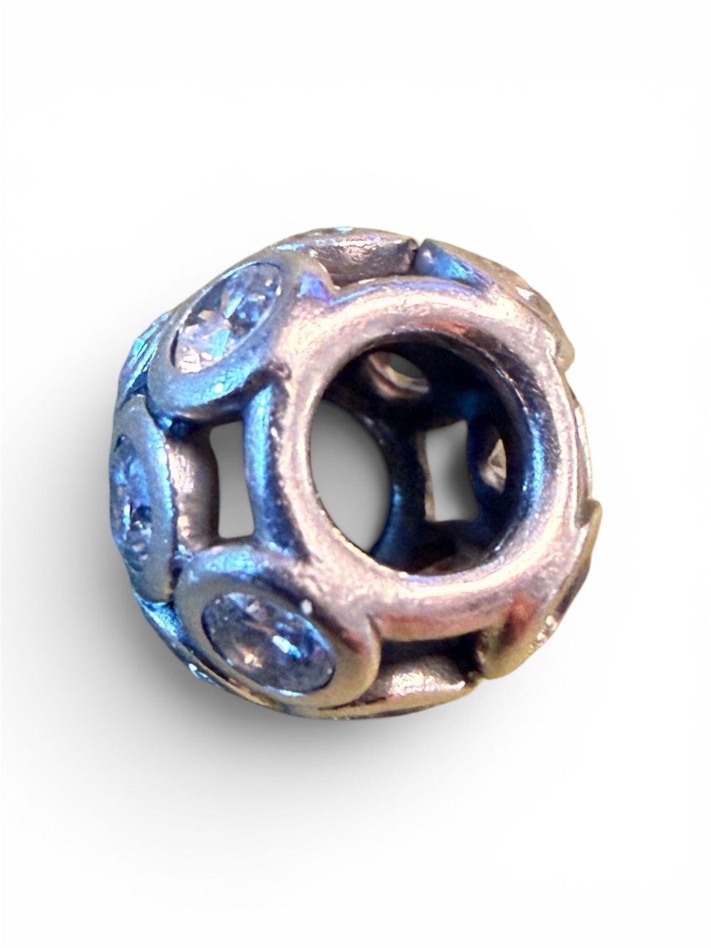 Pandora Silver Spacer Charm with Crystals